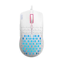 Mouse Gamer CLANM Slits Snow V2 7200 DPI RGB Honeycomb Ultraleve Branco