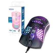 Mouse Gamer Colmeia USB, 1.600 DPI, LED RGB Multicores, Ultra Leve, Preto, Exbom - MS-C32