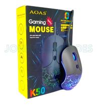 Mouse Gamer Com Fio K50 Aoas Com Led 3200 Dpi Turbo