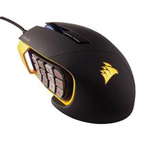 Mouse Gamer Corsair Scimitar USB Óptico 12.000dpi RGB 12 Botões CH-9000091-NA Preto e Amarelo