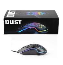 Mouse gamer dust com iluminação em rgb