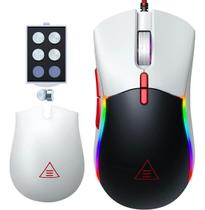 Mouse Gamer Eksa Em200 12000 Dpi Usb Rgb White / Black Branc