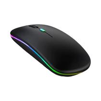 Mouse Gamer Ergonômico Sem Fio Recarregável Bluetooth 2.4GHz Silencioso USB Retroiluminado 1600DPI