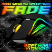 Mouse Gamer Fade LED RGB 8000DPI com Software 7 Botões Programáveis DPI Ajustável Sensor Gamer