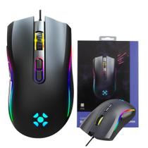 Mouse Gamer Fortrek Black Hawk Com 13 Modos de Iluminação Led Rgb Até 7200 DPI 6 Botões Macro Com Design Ergonômico