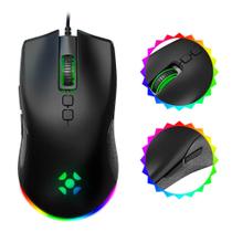 Mouse Gamer Fortrek Blackfire Com 13 Modos de Iluminação Led Rgb Até 7200 DPI 6 Botões Macro Com Design Ergonômico