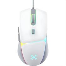 Mouse Gamer Fortrek Crusader 12800 DPI USB Ambidestro Branco RGB 6 Botões Programáveis, Sensor Profissional e Cabo Trançado