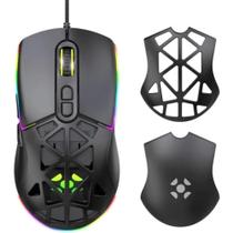 Mouse gamer Fortrek Striker com fio 12800dpi RGB Cor Preto