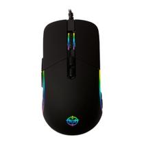 Mouse Gamer GM75 LED RGB Rainbow 6 Botões 3600 Dpi Preto 125Hz 7 Modos de Iluminação