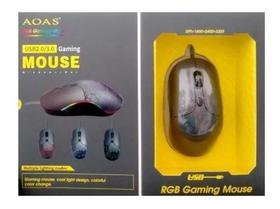 Mouse Gamer Jogo Com Fio K50 Aoas Com Leds 3200 Dpi Jogador