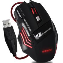 Mouse Gamer Laser 3200 Dpi Profissional Usb Led 7 Botões Double Click Pc e Console - BRIWAX