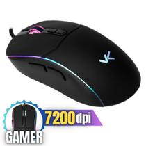 Mouse Gamer Led RGB Cor Preta Sensor Óptico de Alta Performance Até 7200dpi Vinik G12 Design Ergonômico Para Fps
