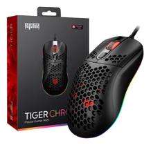 Mouse Gamer Led Tiger Chroma 7 Botões Rgb Colmeia Cor Preto