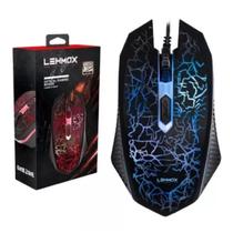Mouse Gamer Lehmox LED RGB Com Fio Alto DPI com Ajuste USB