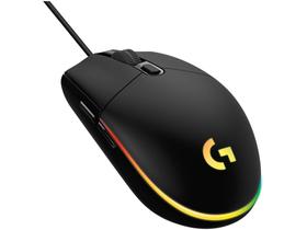 Mouse Gamer Lightsync RGB Logitech Óptico 8000DPI - 6 Botões G203 Preto