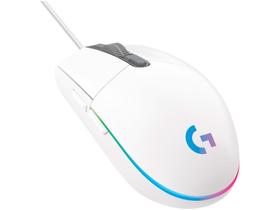 Mouse Gamer Logitech G Óptico 8000DPI 6 Botões - G203 Lightsync Branco