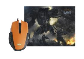 Mouse Gamer OEX com Mousepad combo clash 3.200dpi