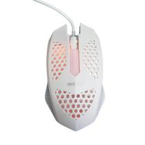 Mouse Gamer Óptico 1200Dpi Ultraleve Colmeia Led Rgb Branco