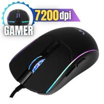 Mouse Gamer Para Escritório Alta Qualidade Vinik Luz RGB Cabo 1,8m Para Fps Até 7200DPI Cor Preta Sensor Óptico Entrada USB