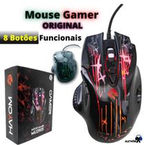 Mouse Gamer Para Jogo 2400 DPI Óptico com Fio LED RGB Hayom Mu2905 USB Compatível com Computador Notebook