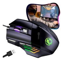 Mouse Gamer Para Jogo 3.200 Dpi Óptico Com Led Rgb Usb 7 Bot
