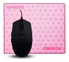 Mouse Gamer Preto Rgb Com Mousepad Oberon Or-mu002