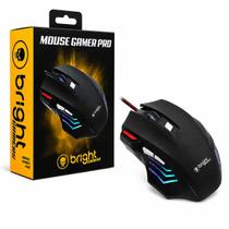 Mouse Gamer Pro Jogos USB 7 Botões LED 2400 DPI Preto com Fio Bright 0465