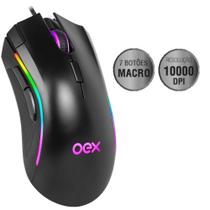 Mouse gamer profissional ms313 graphic oex gamer rgb