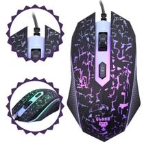 Mouse Gamer Profissional Para Jogos CL-MJ806 Led Colorido Rainbaw Conexão USB Cabo 1,5m Até 3600DPI Clanm Jungle