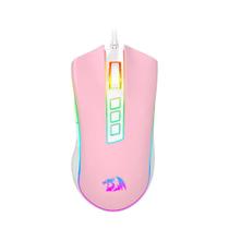 Mouse Gamer Redragon Cobra RGB, 12400 DPI, 8 Botões, Rosa e Branco - M711PW