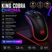 Mouse Gamer Redragon King Cobra Chroma RGB 24000 DPI PixArt 3360 Switch Óptico LK 7 Botões Programáveis Original