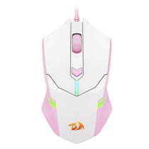 Mouse Gamer Redragon M601Wp Centrophorus Rgb Branco Com Rosa