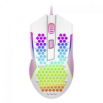 Mouse Gamer Redragon Reaping Elite, RGB, 6 Botões Programáveis, 32000 DPI, White/Pink