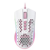 Mouse Gamer Redragon Storm RGB, 12400 DPI, 8 Botões, Branco e Rosa - M808WP-RGB