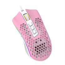 Mouse gamer redragon storm rgb, usb, 12400dpi, 8 botões, rosa com branco - m808pw-rgb