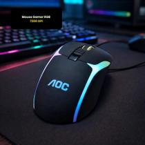 Mouse Gamer RGB 7200 DPI USB 8 Botões Fire Button Iluminação LED Alta Precisão Design Ergonômico