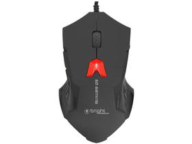 Mouse Gamer RGB Bright Óptico 2400DPI - 6 Botões 462 Preto