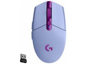 Mouse Gamer RGB sem Fio Logitech G Óptico - 12000DPI 6 Botões G305 Lilás