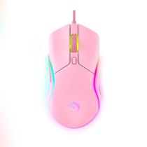 Mouse Gamer Rosa LED RGB 8000DPI com Software Programável Sensor Gamer Profissional Fofinho Feminino - Ozzix