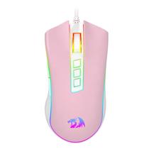 Mouse Gamer Rosa LED RGB Chroma Redragon Cobra M711PW 12400DPI 8 Botões Ergonômico