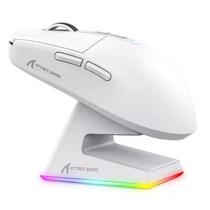 Mouse Gamer Sem Fio Attack Shark X6, 26000 DPI, PAW3395, Tri-Mode com Dock Magnético, RGB, Branco
