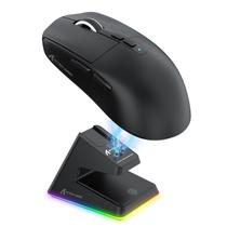Mouse Gamer Sem Fio Attack Shark X6, 26000 DPI, PAW3395, Tri-Mode com Dock Magnético, RGB, Preto