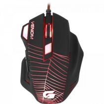 Mouse Gamer SPIDER VENOM OM-704 Preto/Vermelho FORTREK