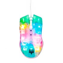 Mouse Gamer Transparente Usb Profissional Com Luz Led Colorido Seis Botões 3600dpi