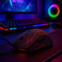 Mouse Gamer USB 2400 DPI Com 6 Botões E LED Inova - Aston