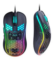 Mouse Gamer Usb Colmeia Leve Macro Software Rgb 7200dpi - War Shark