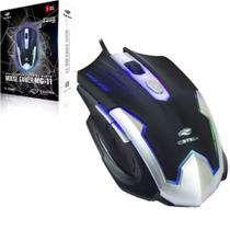 Mouse Gamer USB PC RGB Preto C3TECH 2400 DPI Ergonômico