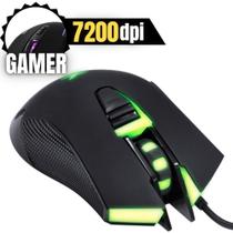 Mouse Gamer Vinik SARK Para Escritório Cabo Trançado 1,8m Sensor Óptico Conexão USB Design Ergonômico Cor Preto Com Led Pulsante