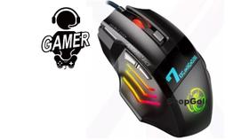 Mouse Gamer X7 Led Rgb 7 Botões Usb 3200dpi Preto Omais Vendido