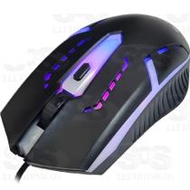 Mouse Gammer Com Fio Ergonomico Sensor Óptico Rgb Led Jogos